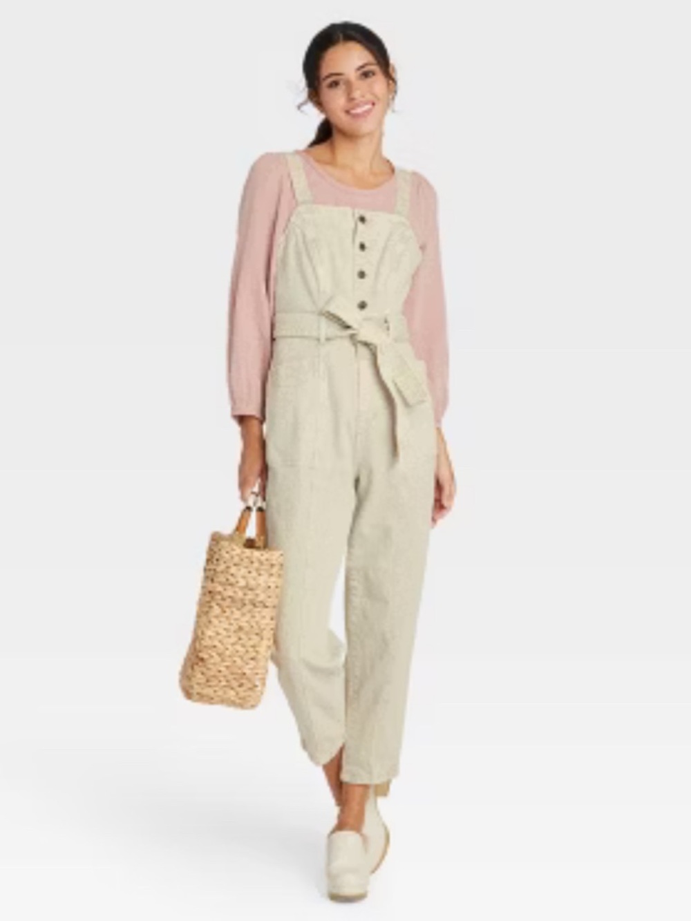 Universal Thread Tie-Front Denim Overalls